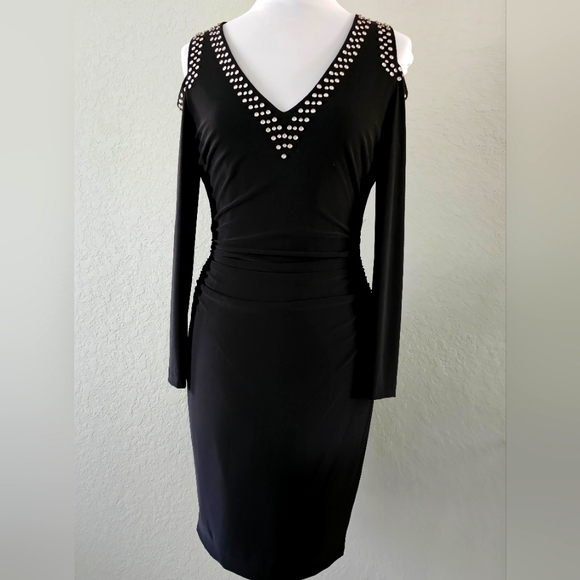 Cache Bodycon Dress Black Size 6 (NWOT) - Picture 1 of 13